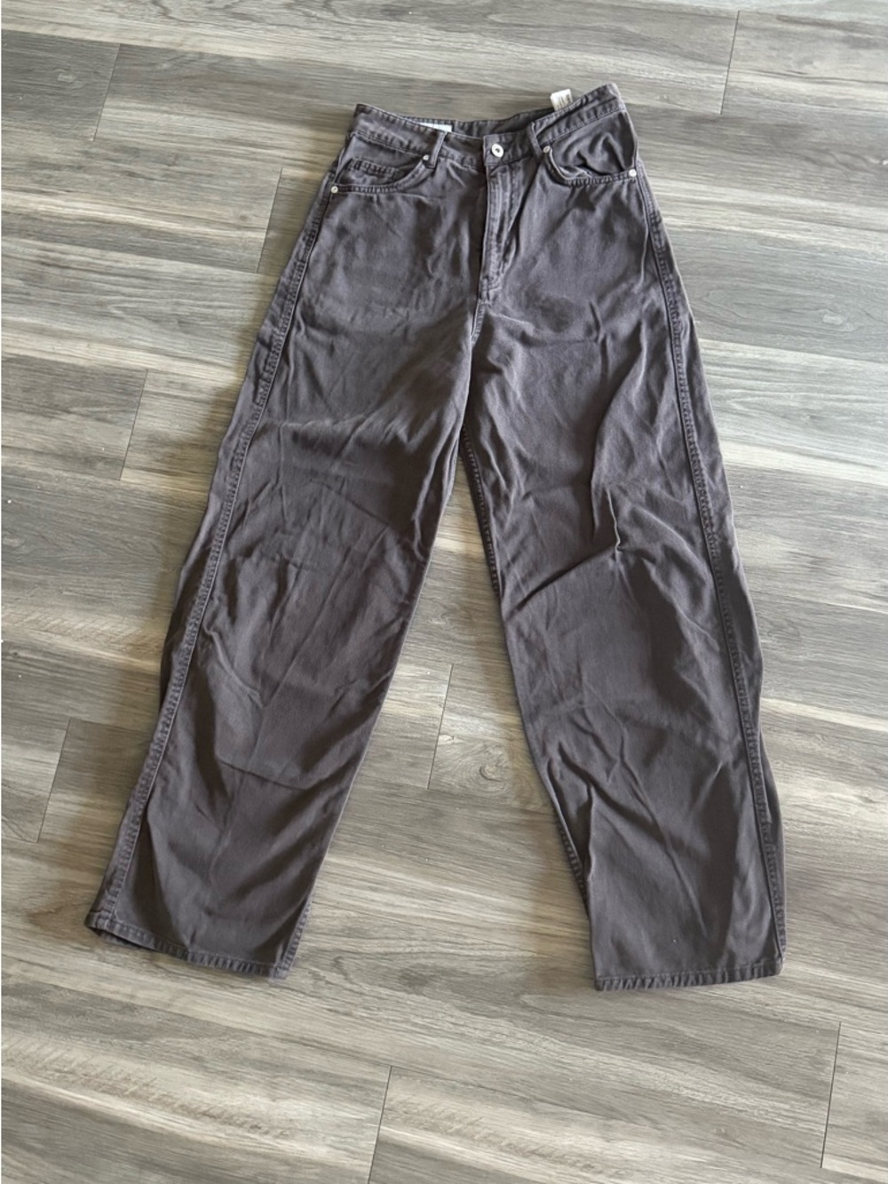 Zara Straight-Leg Brown Denim Jeans - Picture 2 of 4